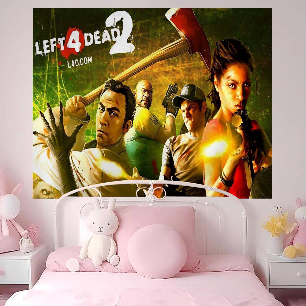 Горячая Экшен Игра Left 4 Dead Аниме Гобелен Хиппи Цветок Настенные Ковры Декор Комнаты в Общежитии Дешевый Хиппи Настенный Декор