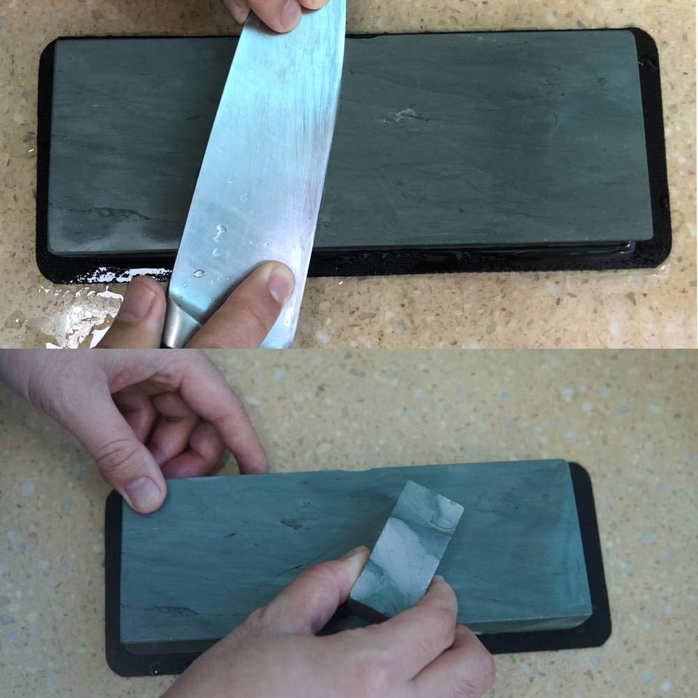 Bilaida Natural Medium Blue Whetstone Medium Blue Rock Whetstone Two Perfect for Sharpening Knives At (Medium Whetstone) + (Rough Whetstone) - Pieces,