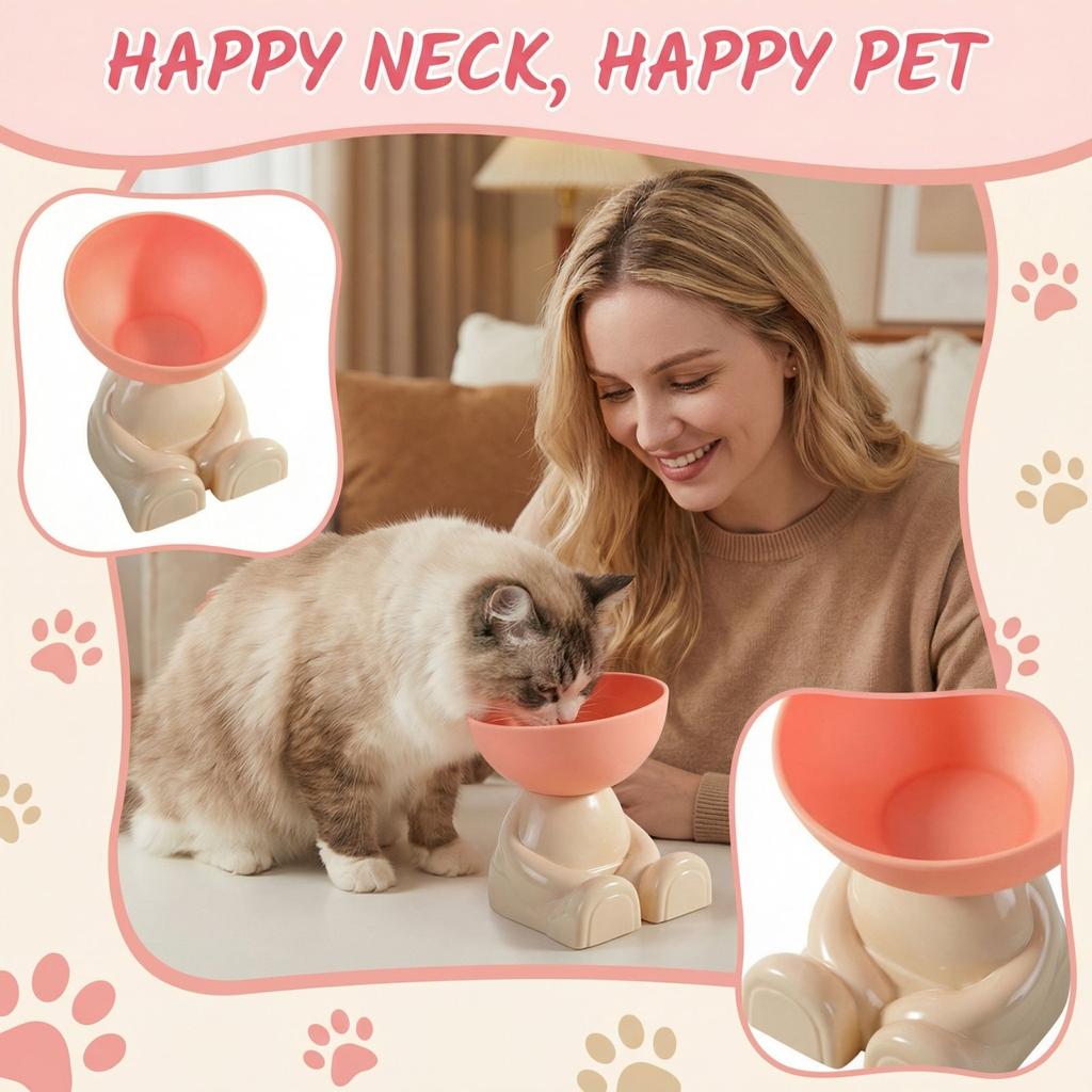 Поднятая миска для питомца с поддержкой шеи, большая емкость, миска для корма для кошек