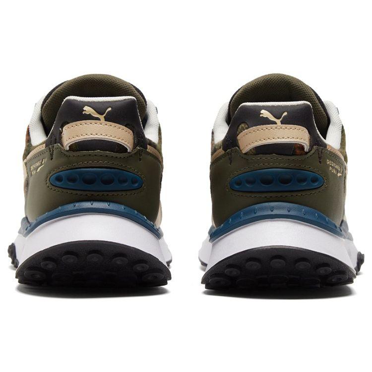 Puma Мужские кеды Wild Rider из фланели, зелено-синие 384186-02