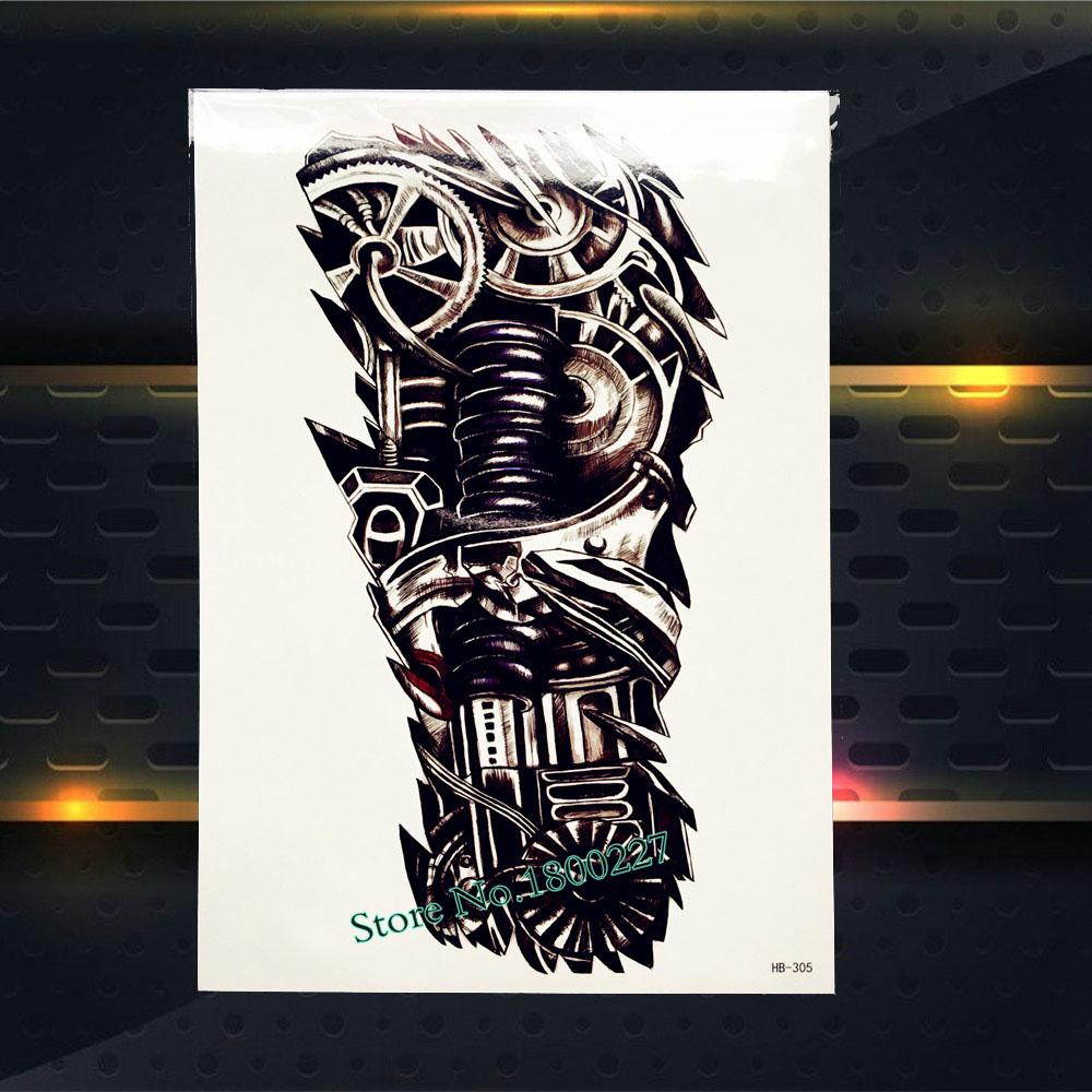 1PC Black Dragon Jurassic Dinosaur Temporary Tattoo Stickers Body Art ARm Waterproof