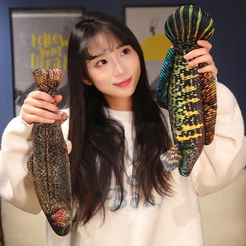 Имитация Торпеды Пираньи Дракон Морской Окунь Наклонный Рот Подушка Маленький Белый Кролик Длинная Полоса Милая Рыба Плюшевая Игрушка Кукла