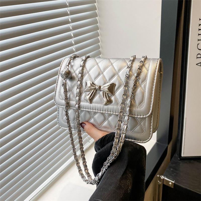 Rhombus Chain Bag Women's 2025 New Trendy High-value Fashion Summer Versatile Shoulder Messenger Bag Small Square Bag