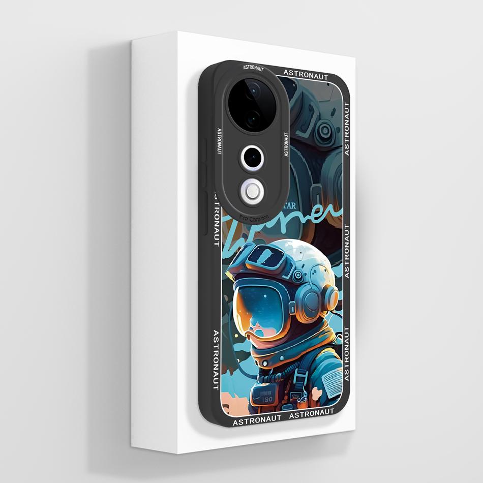 Чехол для Vivo V40 Pro V40E Чехол для телефона Vivo S19 Pro Милый динозавр Жидкий силикон Funda Мягкий Защита от падения Чехол для пары Задняя крышка