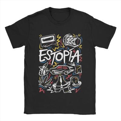 Мужская футболка ESTOPA Тур к 25-летию Смешные футболки из 100% хлопка Футболки с коротким рукавом Футболки с круглым вырезом Одежда Идея для подарка