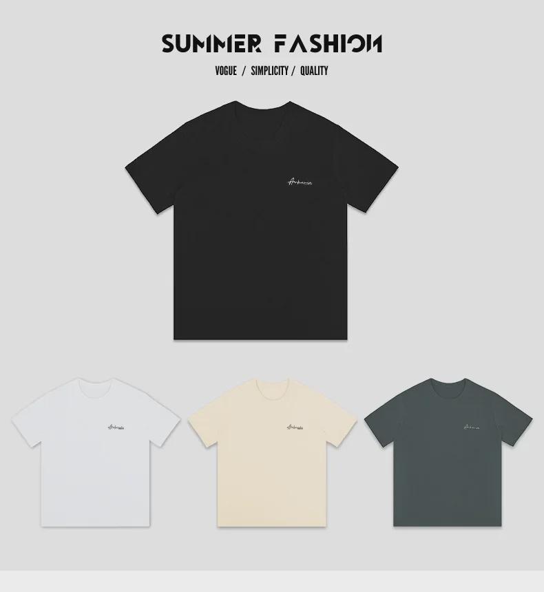 Мужская футболка с коротким рукавом из плотного хлопка плотностью 260 г в американском стиле (Модный принт лета 2025 года)