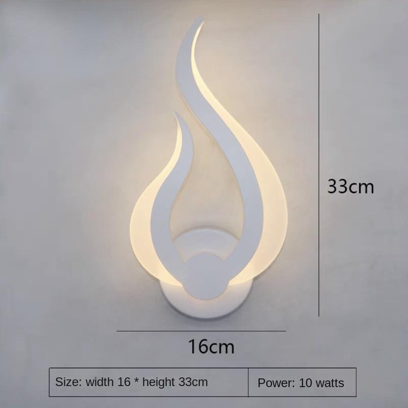 LED Light Modern Wall Lamp Acrylic Flame Shape Indoor Bathroom Bedroom Living Room Hallway Art Decoration