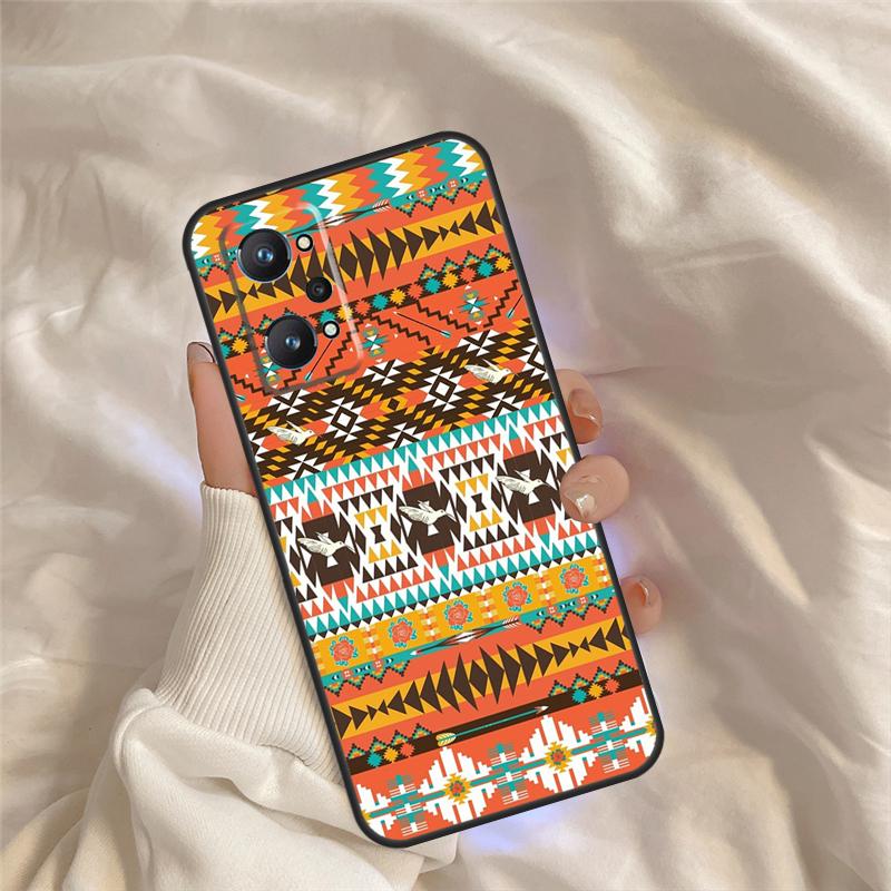 Бесшовный племенной чехол в стиле Boho для коренных американцев для Realme C75 C67 C63 C55 C51 C61 C53 C35 C65 C71 11 12 13 14 Pro Plus GT6 GT7 15 Pro