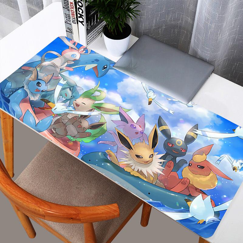 Extra Large Pokemon Pikachu Gaming Mouse Pad Pokemon Eevee Evolutions Ocean Adventure Anime Gaming Mouse Pad Large Desk Mat