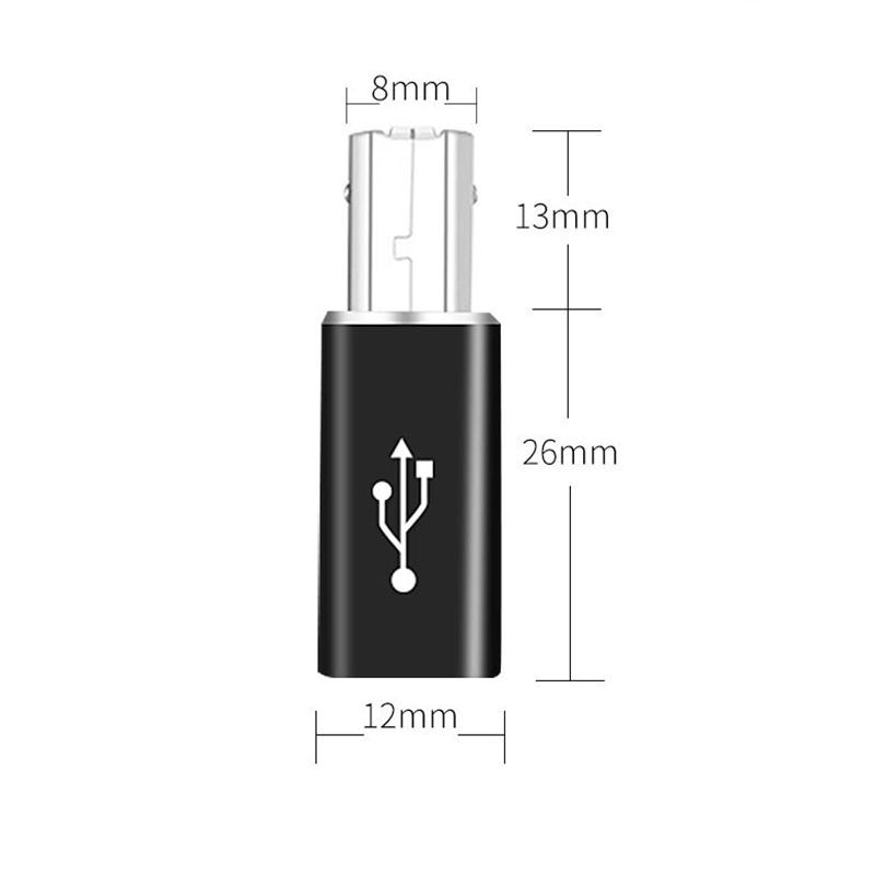 USB C to USB B 1.1 for MIDI Controller Data Transfer Male to Female Type C to B Adapter for HP/Epson/Canon Printer Scanner