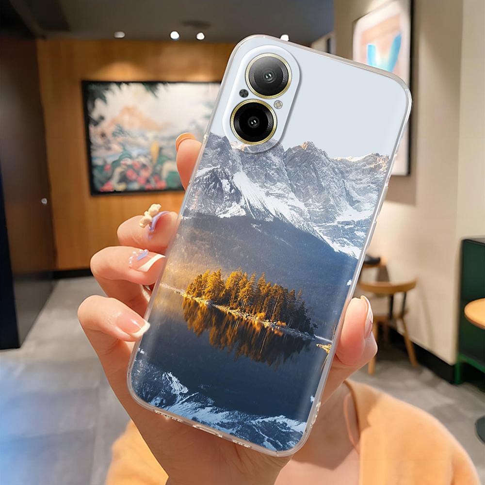 Для Oppo Realme C67 4G Чехол для телефона Красивые узоры бабочек Мягкий тонкий ТПУ Прозрачный силиконовый бампер Для Realme C67 4G RealmeC67