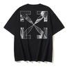 Off-White 2025 Summer New Caravaggio Religious Oil Painting Arrow Printed Short Sleeved T-shirt for Men and Women