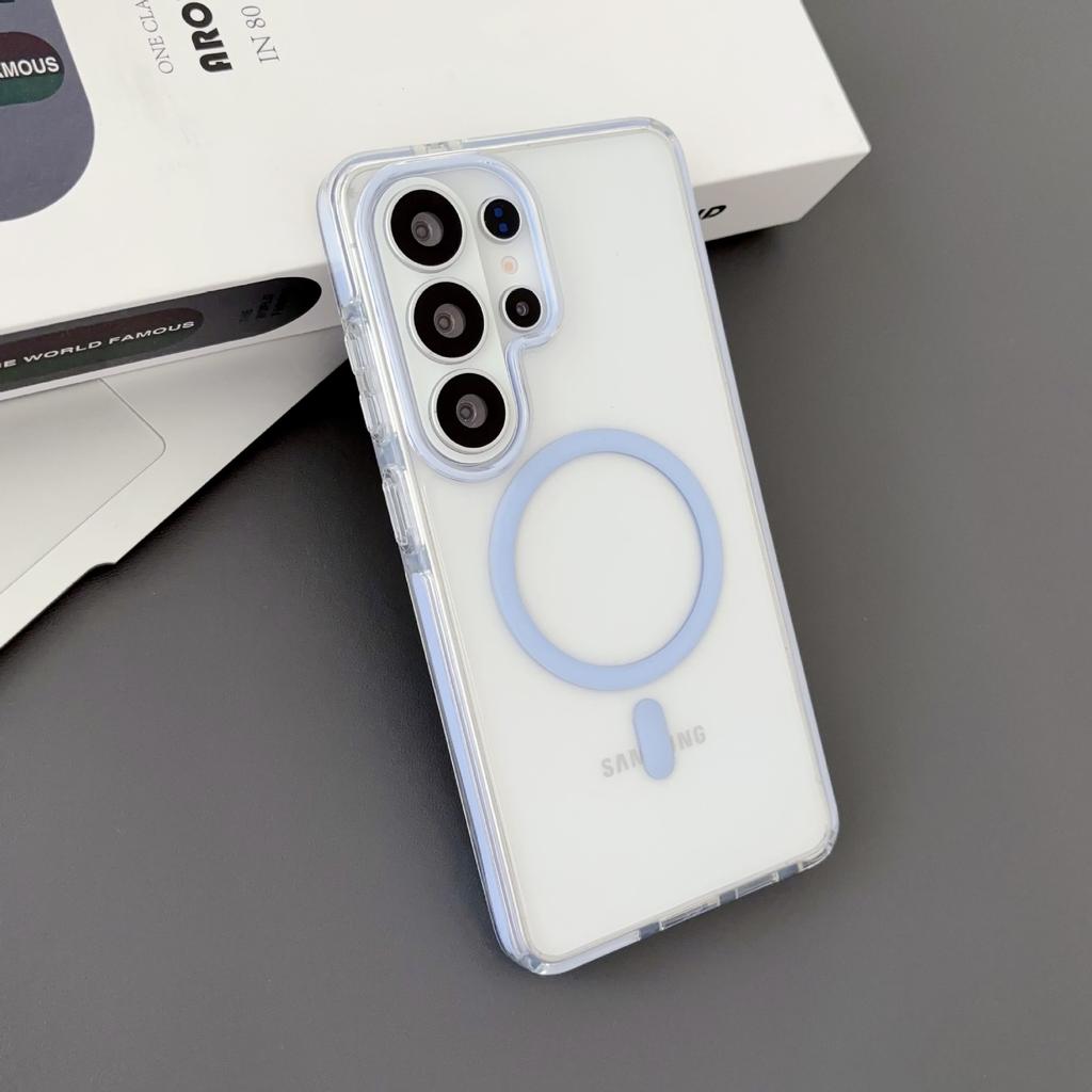 Применимо для чехла мобильного телефона Samsung S26Ultra ледяной кристалл два в одном магнитная зарядка S25U высокая прозрачность и защита от падения простой