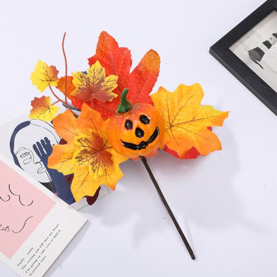 Поддельный кленовый лист, долговечный, простой в уходе, искусственные тыквы, кленовый лист для сбора урожая, вечеринки в честь Дня благодарения, Хэллоуина