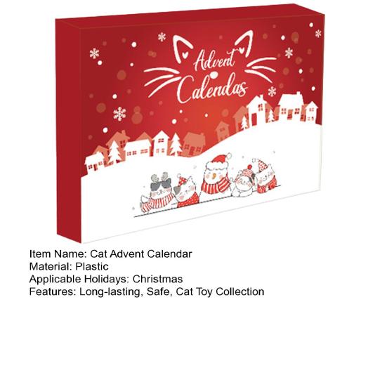 Кошачий Адвент-календарь Кошки Интерактивные Игрушки для Игры Рождественский Календарь Обратного Отсчета с Ассортиментом Кошачьих Игрушек