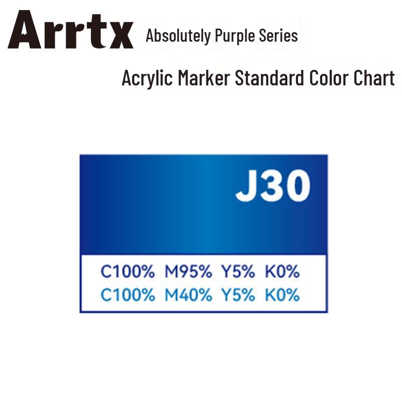 Arrtx Ataishi Акриловый маркер с мягким наконечником, 1 шт., Абсолютно фиолетовый, Стиль A/B, 30 цветов, Водонепроницаемый, Быстросохнущий, Непрозрачный.