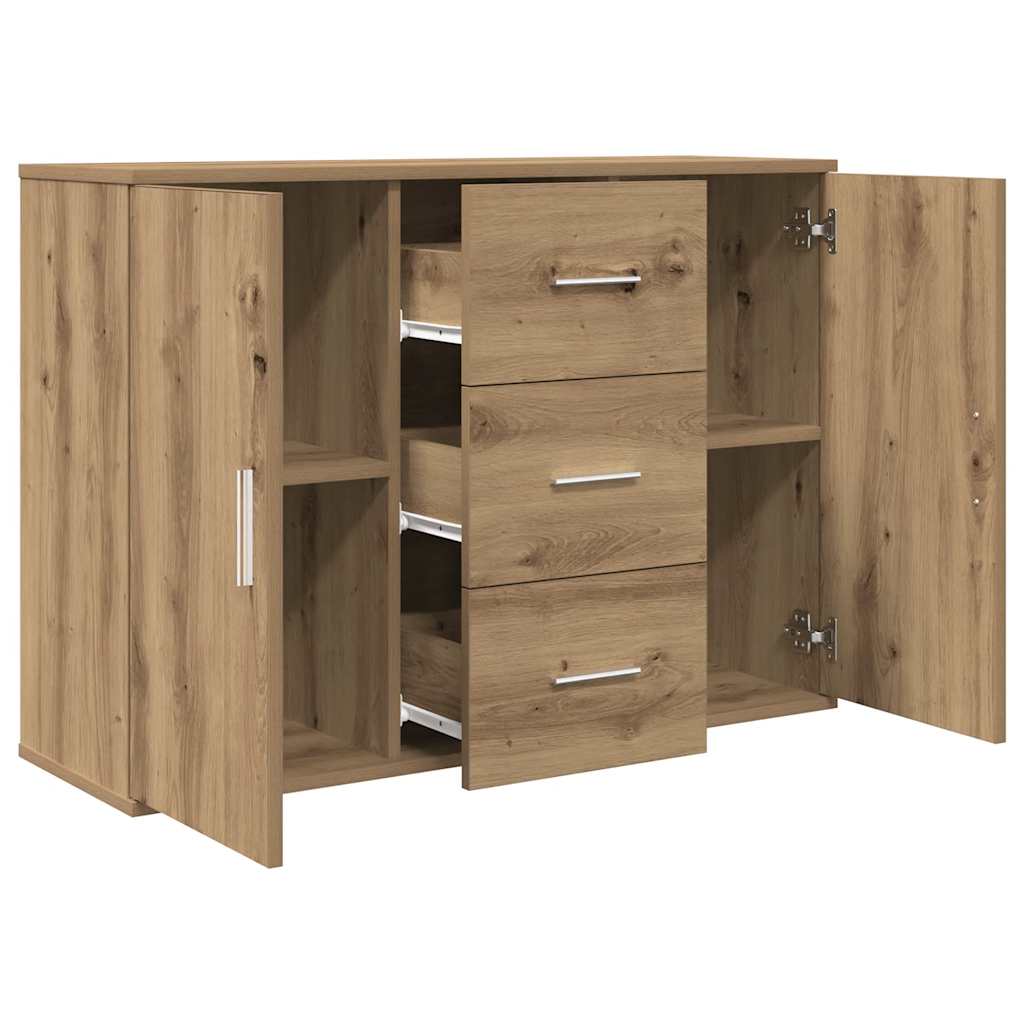 Vidaxl Komoda, Dąb Artisan, 90X29,5X65 Cm, Materiał Drewnopochodny