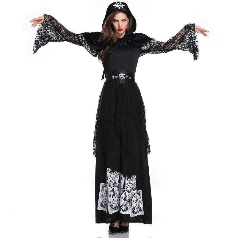 Костюм на Хэллоуин для взрослых, Набор платья ведьмы, Сценический костюм, Костюм ведьмы, Униформа