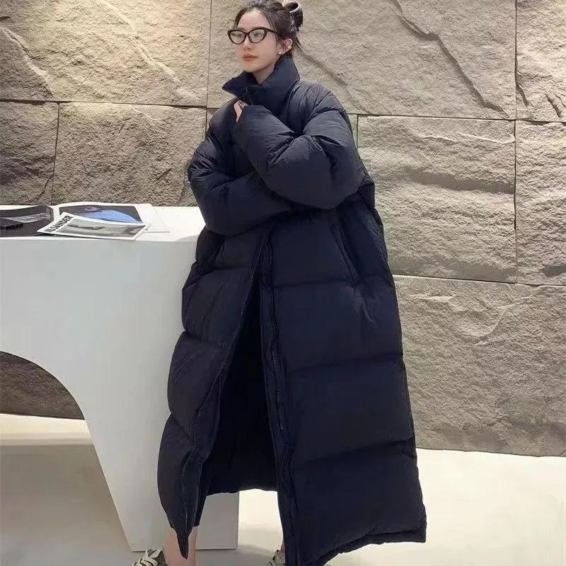 Winter New Down Cotton X-long Parkas Women's Thick Warm Padded Jacket Winter Clothes Waterproof Women Puffer Coat