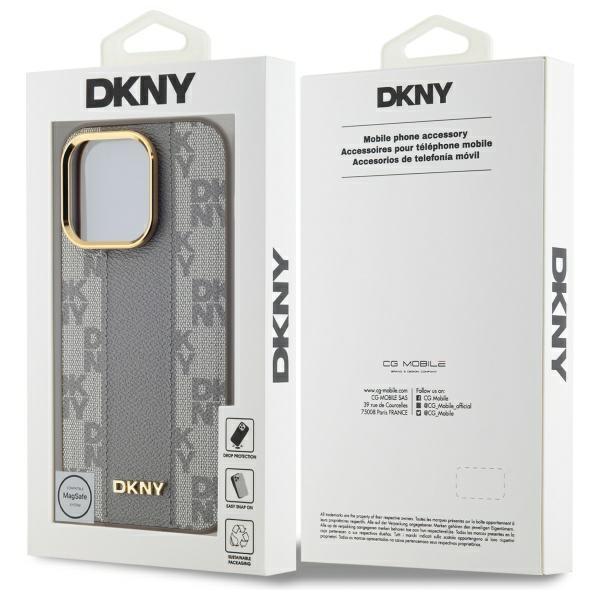 Dkny Dkhmp14Lpcpvsle Iphone 14 Pro6.1 Beżowy/Beige Hardcase Leather Checkered Mono Pattern Magsafe