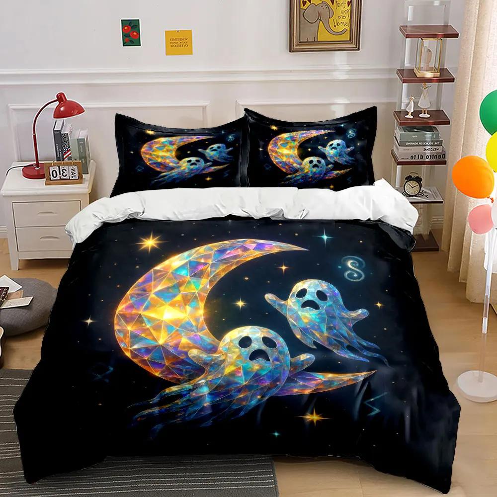 "Moon Ghosts Decor Set" Soft Comfortable Duvet Cover Bedding Set Included 1*Duvet Cover & 2*Pillowcases, gift
