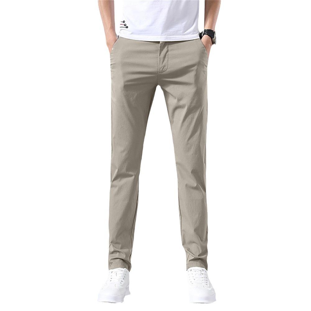 Men's Summer Ice Silk Quick-Dry Elastic Trousers - Lightweight, Sun-Protective, Wear-Resistant Work Pants