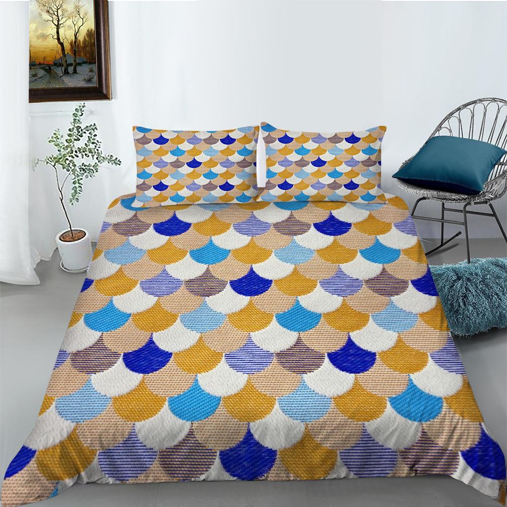 Постельное белье Набор из двух или трех предметов Мультяшная серия Морские животные Цифровая печать Полиэстер