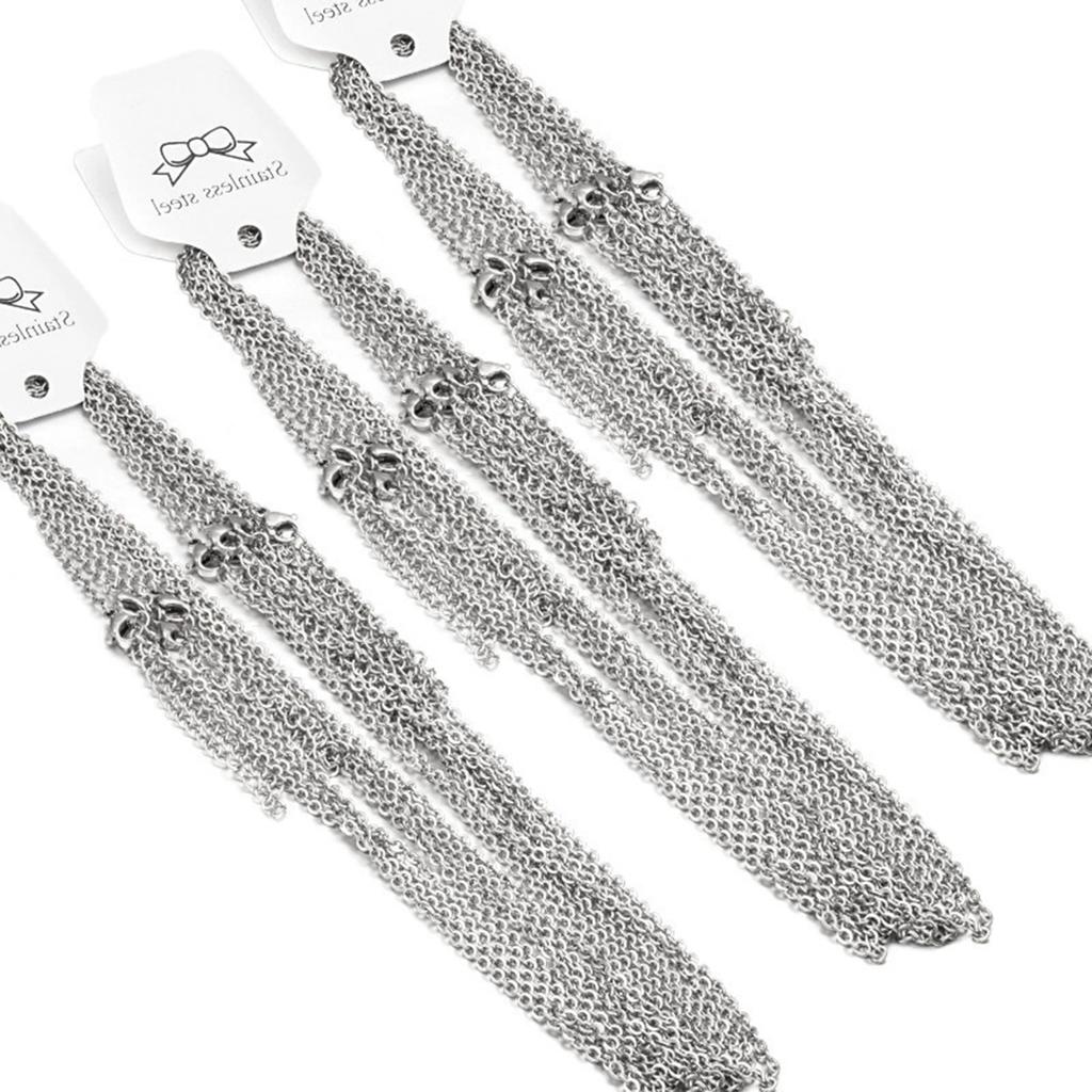 10 шт. Металлическая тонкая цепочка для ожерелья с застежками-лобстерами, плоская О-образная цепочка, аксессуары для изготовления ювелирных изделий своими руками