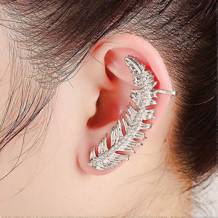 Alloy diamond single-sided earrings creative leaf ear clip fashion 1