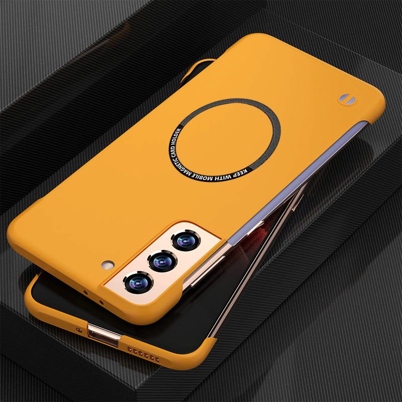 Для Samsung Galaxy S23 S22 S21 S20 FE Ultra S10 Plus безрамочный магнитный беспроводной зарядный противоударный жесткий чехол для ПК