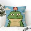 Surprised Cat Funny Party Pattern Pillow Case Cotton Linen Fabric Square Zipper Pillowcase Home Decorative Living Room