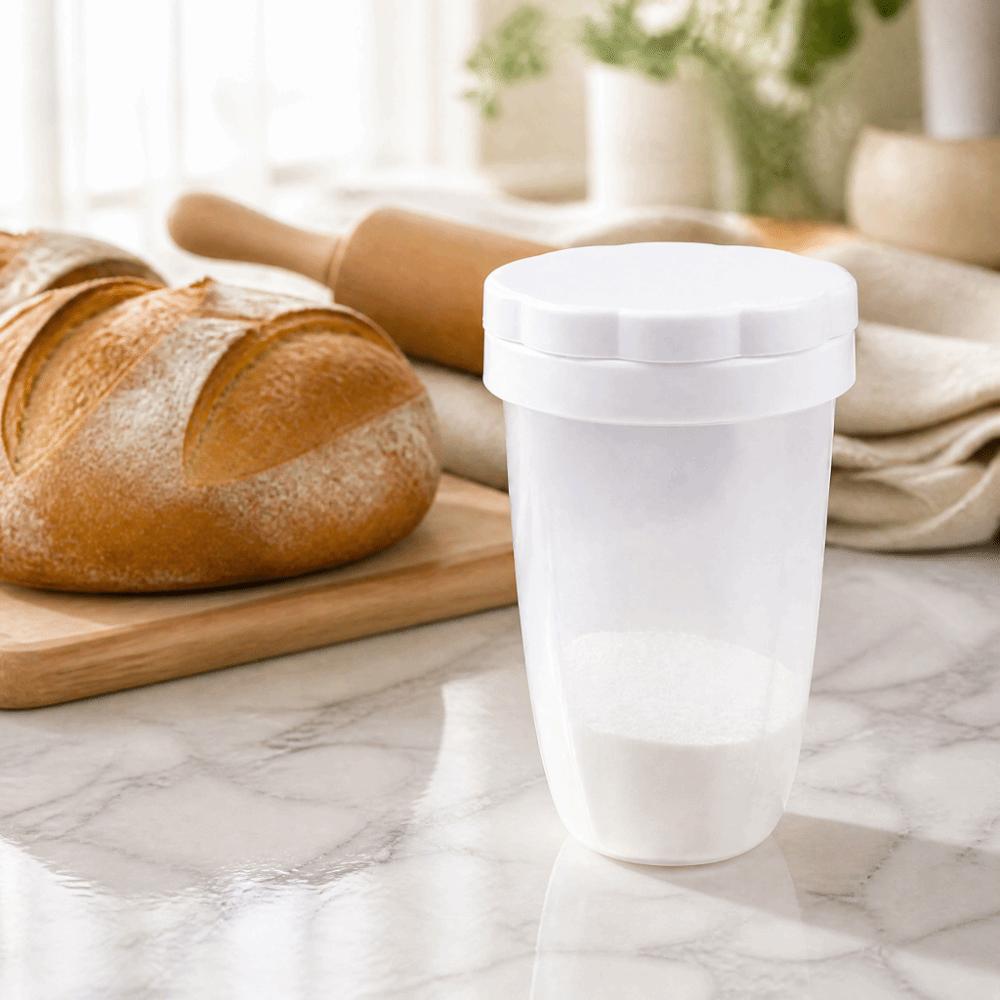 with Lid Powder Sugar Shaker White Manual Flour Sifter Flour Dispenser Bottle  Home Kitchen