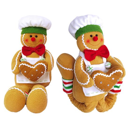 Пряничный человечек плюшевая рождественская кукла украшение длинная нога мягкая пряничная игрушка