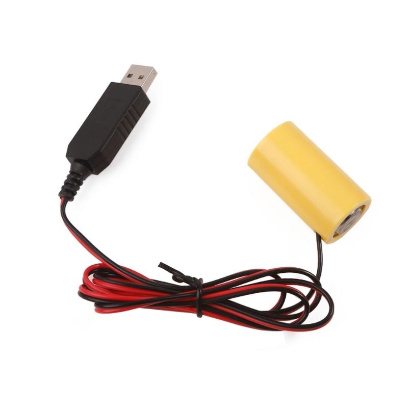 97cm USB To 6V LR14 C Dummy Battery Eliminate Cable for 4 LR14 C Battery for Toy, Controllers Water Heater, Torches