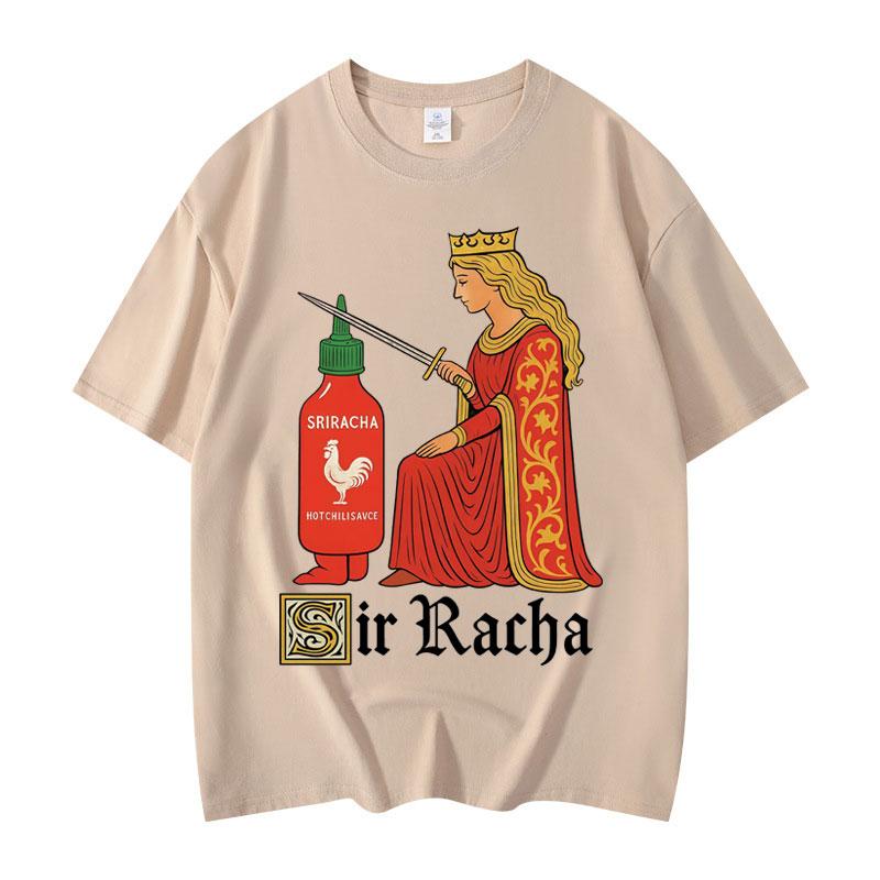 Футболка с забавным мемом Sir Racha Мужская Женская Одежда Y2k Мода Футболки с коротким рукавом Летняя Высококачественный Хлопок Оверсайз Футболка