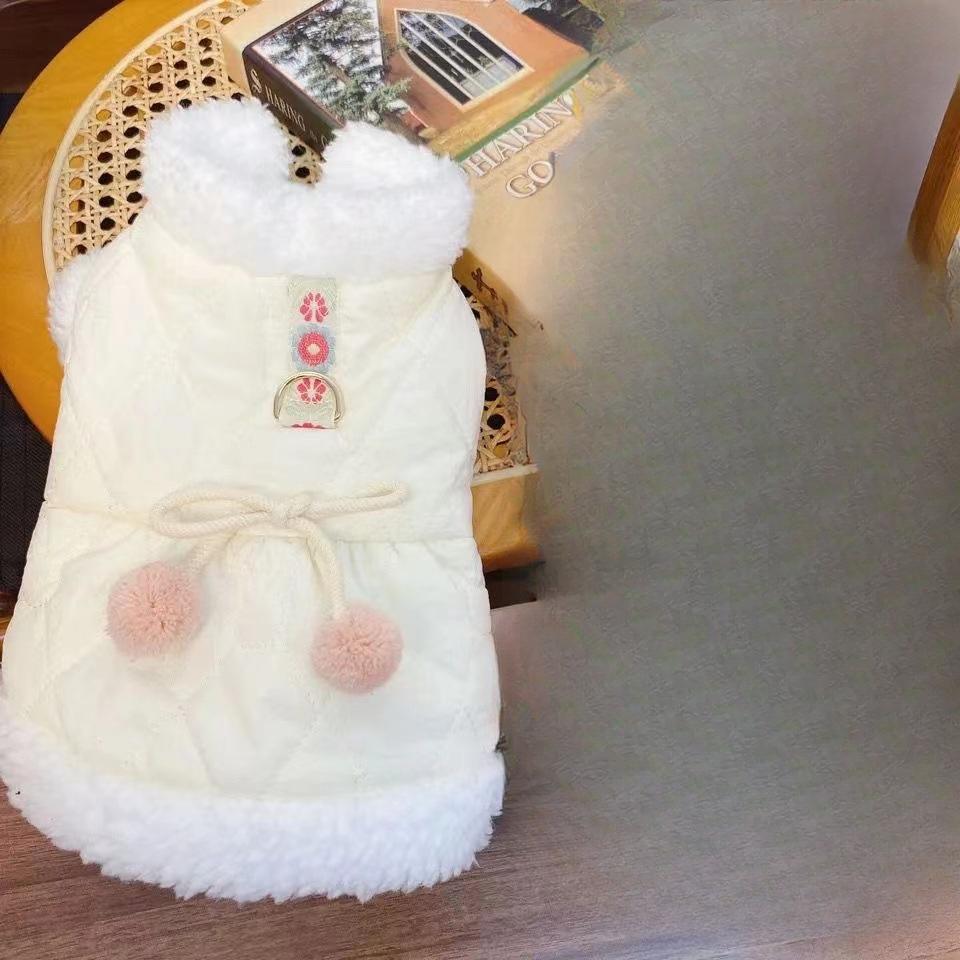 Pet with Traction Buckle Plush Small Dog Autumn Winter Plush Collar Warmer Than Teddy Bear Clothes Puppy Clothes for Small Dogs