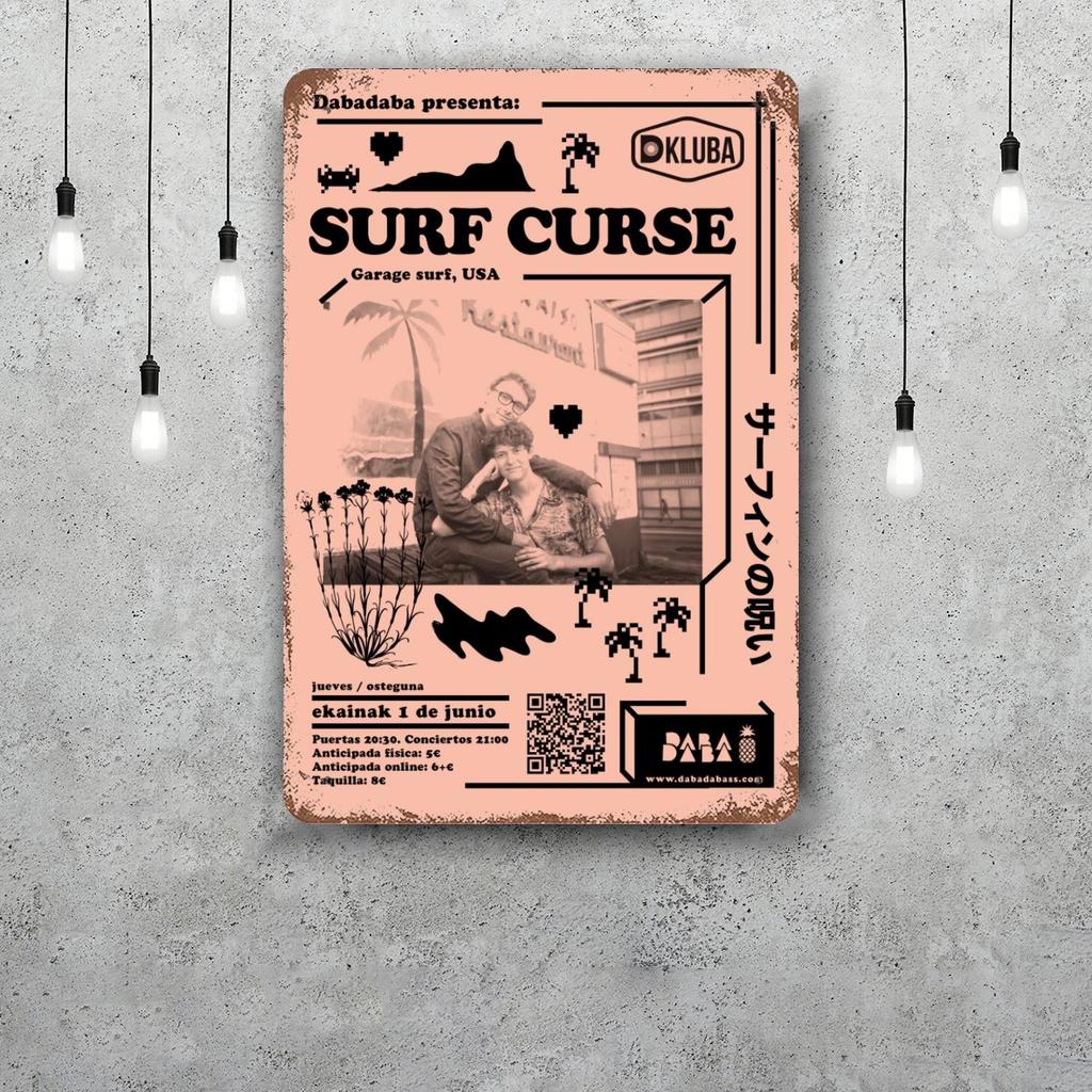 surf curse Vintage Metal Tin Signs Posters Decor Retro Metal Plaque Wall Art Decor for Garage Bar