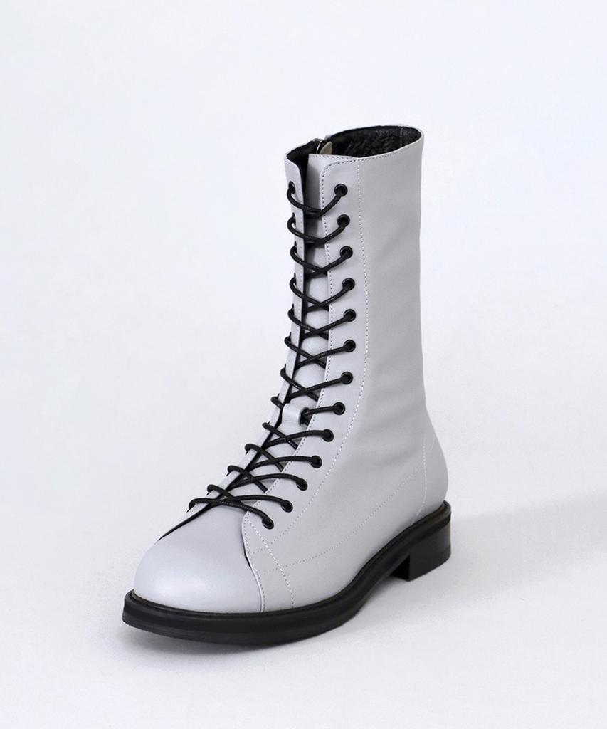 Heenn Mid Calf Monkey Boots. Cloudy Gray