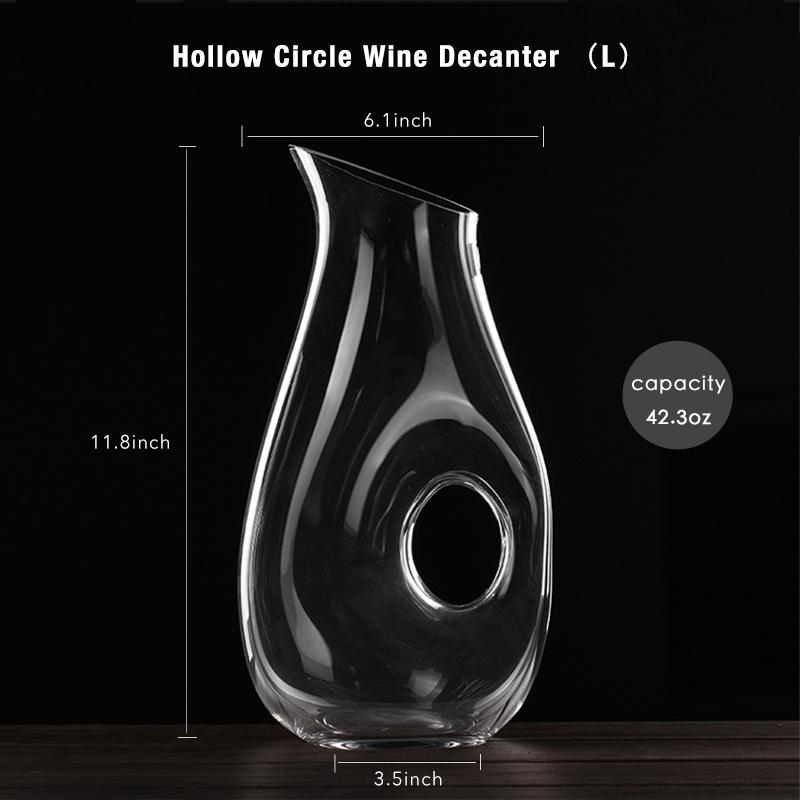 Декантер для вина Hollow Circle - Элегантный графин из кристально чистого стекла без свинца, графин для красного вина, контейнер для сока, графин для вина