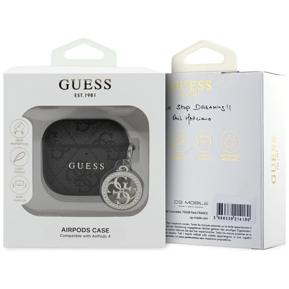 Etui Do Airpods 4 Guess Brelok 4G Strass Złoty