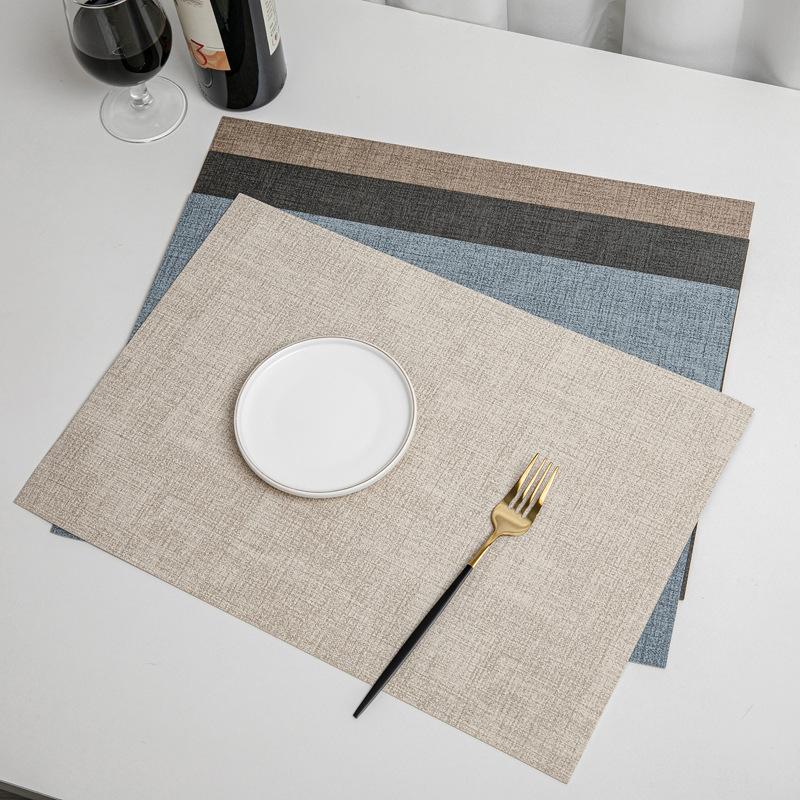 Popular hot-selling leather placemat thermal insulation mat dining table vegetable mat coaster carbon fiber cloth pattern lychee pattern