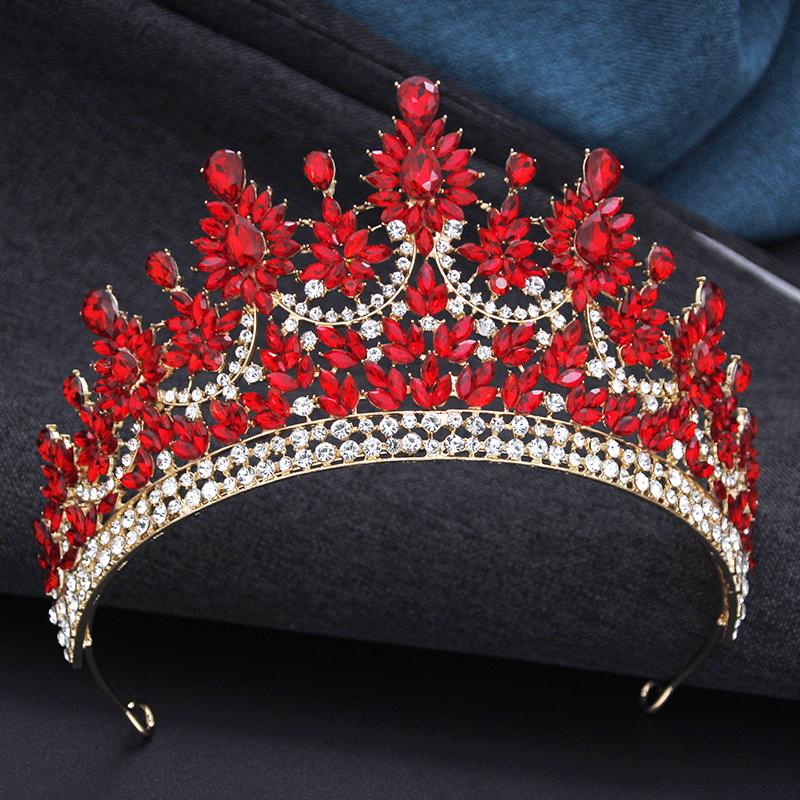 Baroque Luxury Queen Crystal AB Tiaras Crown For Bridal Women Girls Wedding Diadem Princess Party Hair Dress Jewelry