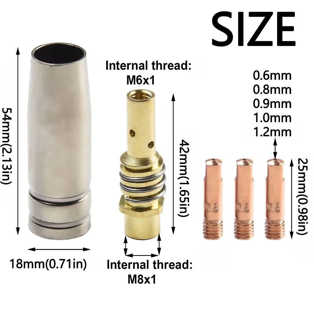 Durable MB15AK Torch Nozzles Contact Tips Electric Conducting Tip Welding Mouth  Welding Supplies