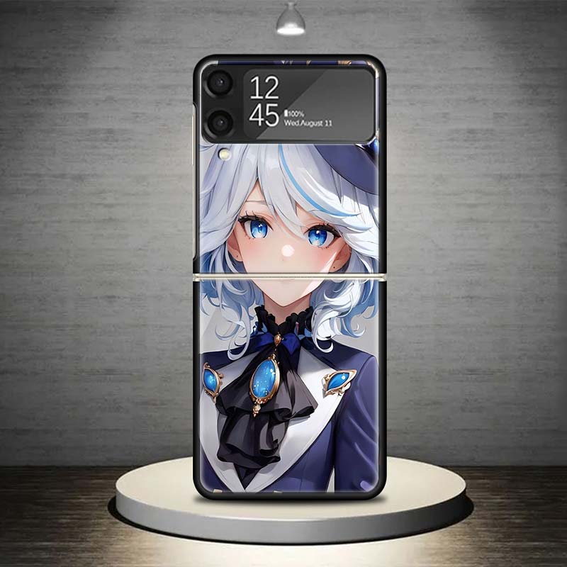 Чехол для телефона Genshin Impact Furina для Samsung Galaxy Z Flip 7 6 5 4 3 5G Ударопрочный чехол Z Flip7 Flip6 ZFlip5 Flip3 Flip4 Роскошный