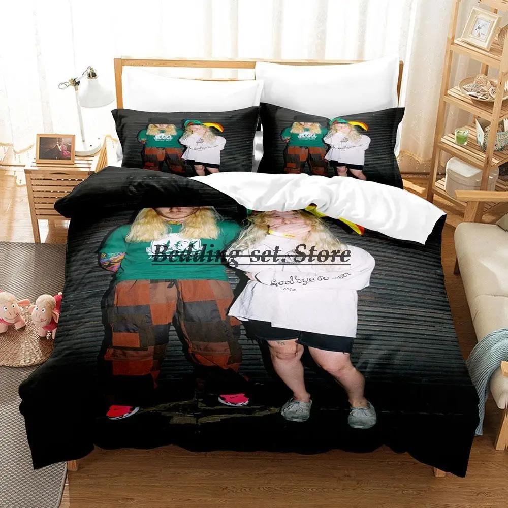 Комплект постельного белья 100 Gecs Односпальный Полуторный Двуспальный Кинг-сайз Комплект для кровати Взрослый Детский Спальня Комплекты пододеяльников 3D-принт Аниме Комплект простыней