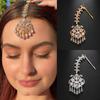 Elegant Geometric Forehead Chain Indian Wedding Decoration Bohemian Tassel  Headpiece Women Hair Jewelry