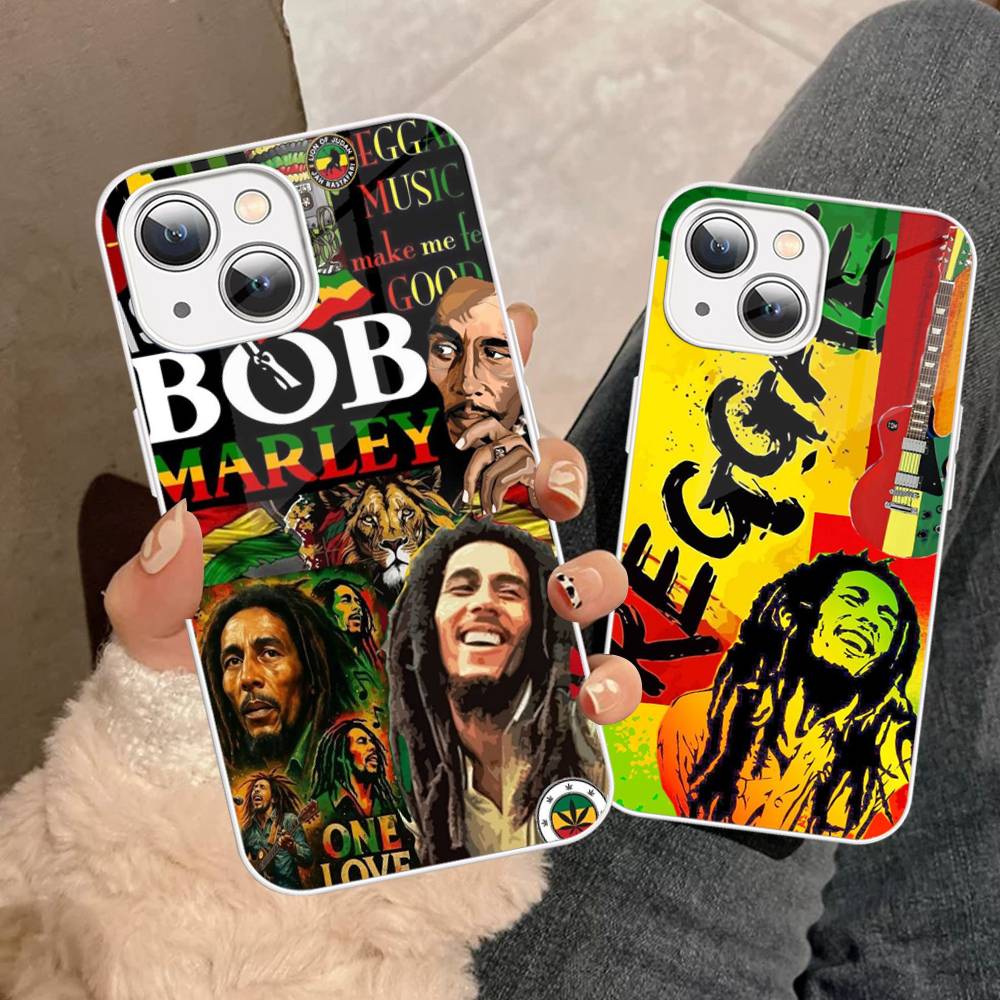 Закаленное стекло Bob Marley Rasta Lion для iPhone 14 13 12 11 Pro Mini XS MAX 14Plus X XS XR Чехлы