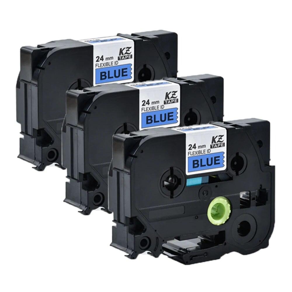 3Packs 24mm Flexible Label Tape TZe-FX251 Black On White Label Ribbon Compatible for Brother P-touch Printer Label Tapes FX151