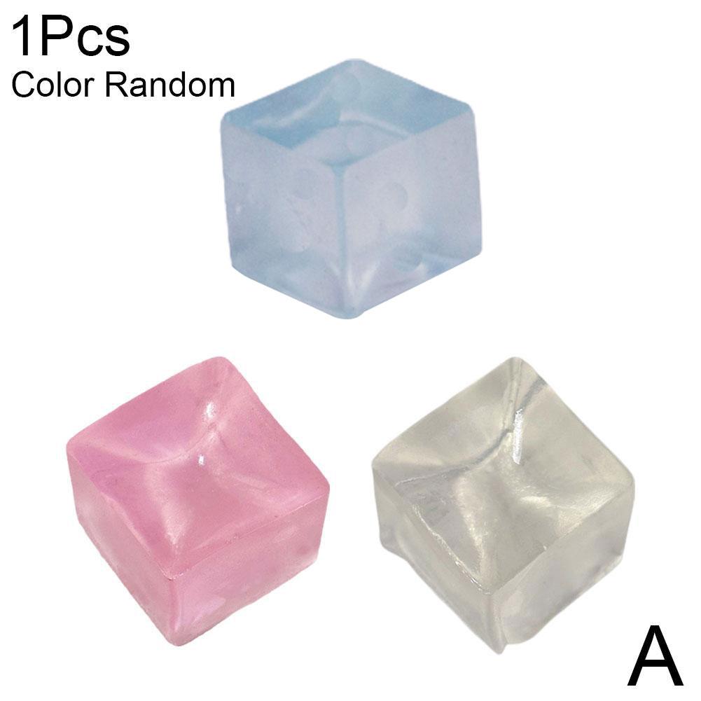 Squeeze Toy Ice Clear Ice Cubes Squishy Toys Fidget Toy Ice Block Stress Ball Toy Transparent Cube Stress Relief Squeeze Toy