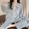 Korean Style Women's Coral Fleece Pajamas - Thick Velvet Flannel Home Suit